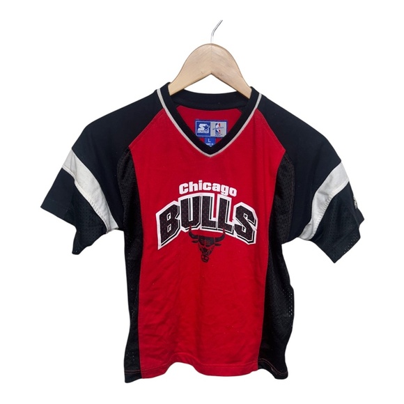 Chicago Bulls Y2K Mesh-Panel T-Shirt Youth L NBA Starter - Picture 1 of 3